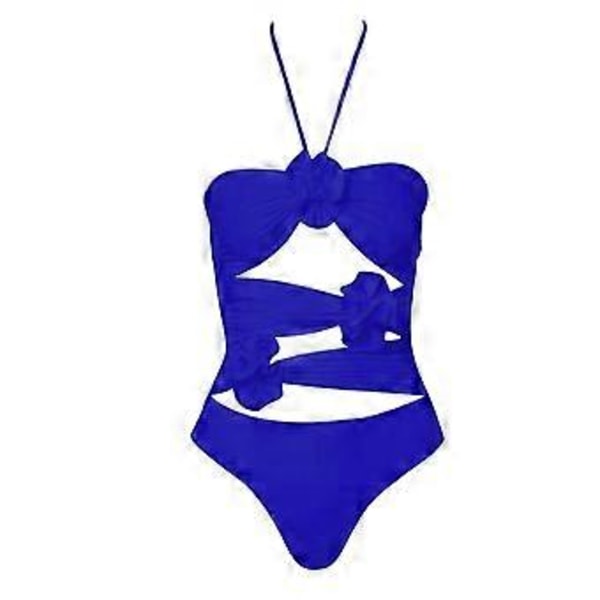 To-delt badedragt til kvinder, sexet strandstil badetøj (XL Blå)