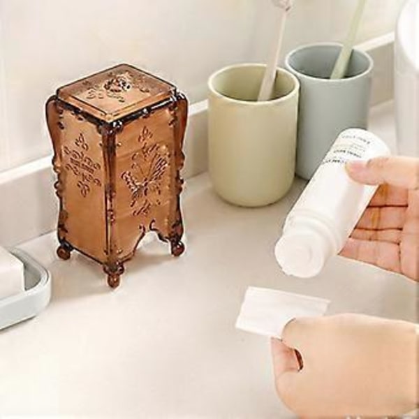 Makeup Organizer Høj Kapacitet Støvtæt Transparent Synlig Sommerfugl Cameo Craft Vatrondel Dispenser til Badeværelse Qinhai (Sort)