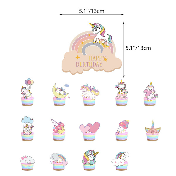 36-dels Unicorn Dekorationssats, Unicorn-tema Partyballonger, Unic