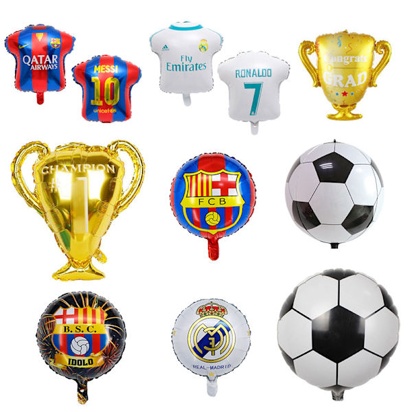 11PCS Verdensmesterskap Fotball Jersey Cup Folieballong T-skjorte Fotball