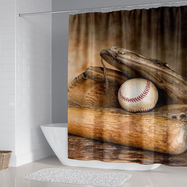 Baseball Duschdraperi 180*200 cm, Mouve Duschdraperi