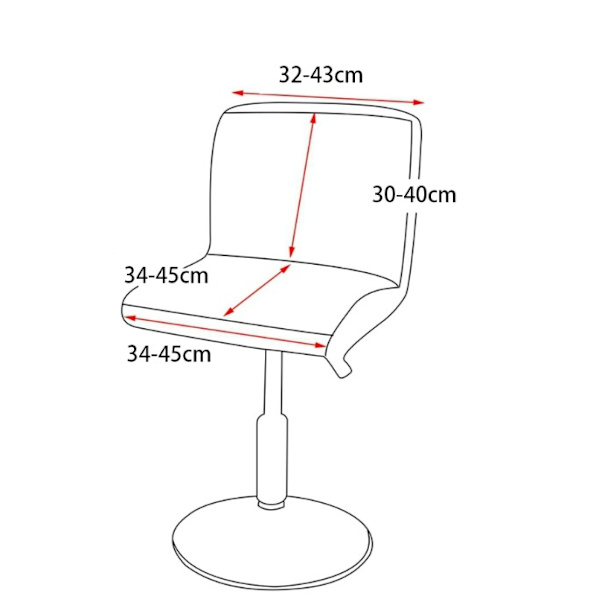 2PCS Cross Star Stretch Bar Stoltrekk, Trykt Høy Stoltrekk