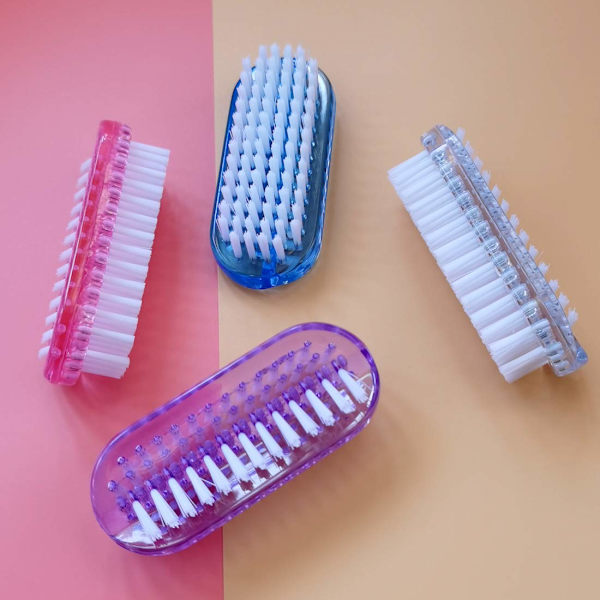 Tvåsidig nagelskrubbborste nagelskrubbborste mjuk styv
