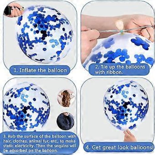 Grattis på födelsedagen Banner Girlang Royal Blå Festballonger Konfetti Latex Ballon Festbanner För Pojkar Kvinnor Män Födelsedag Banner Dekoration