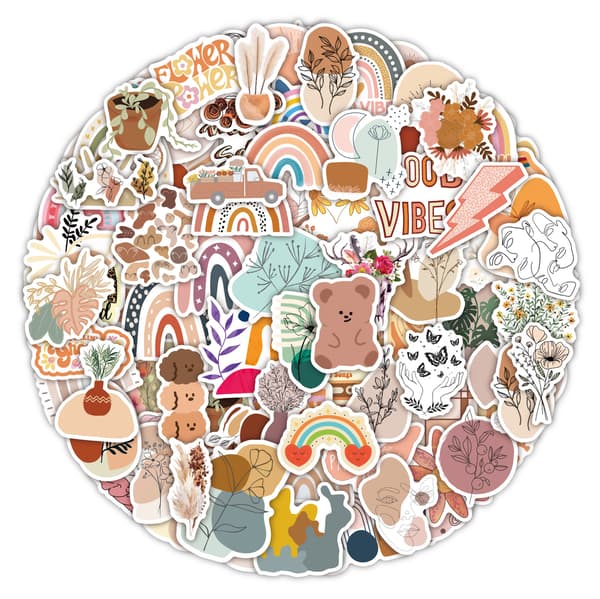 Boho Stickers 100 stk. Bohème Stickers Clipa