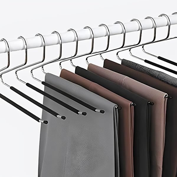 Pakke med 12 - Buksestang - Smart fold - Anti-slip - Nemt valg og opbevaring