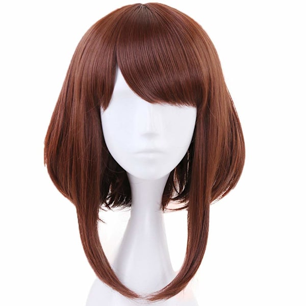 Kort Brun Bob Paryk med Pandelok Cosplay Anime Makeup til Min He
