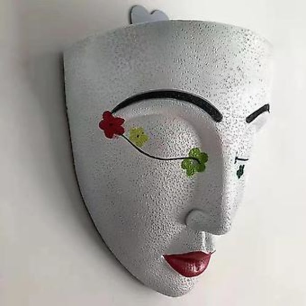 Hot salg! Blomsterpotter Statuer Hode Ansiktsplanter Unik Kreativitet For Planter Blomster Hageutstyr (Svart)