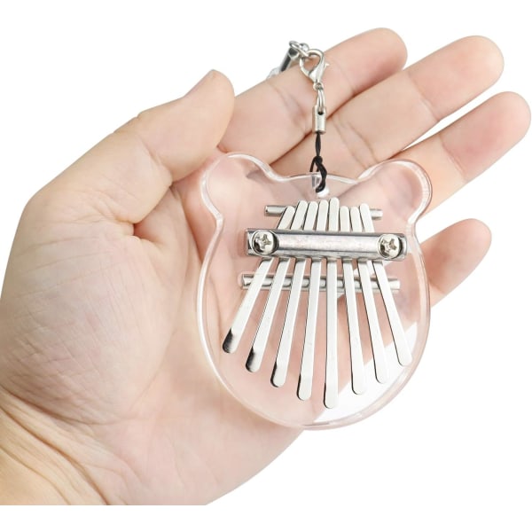 8-tangenters Kalimba tummepiano, Super MiNi Clear Acrylic Finger Piano med sladd, lämplig för nybörjare i