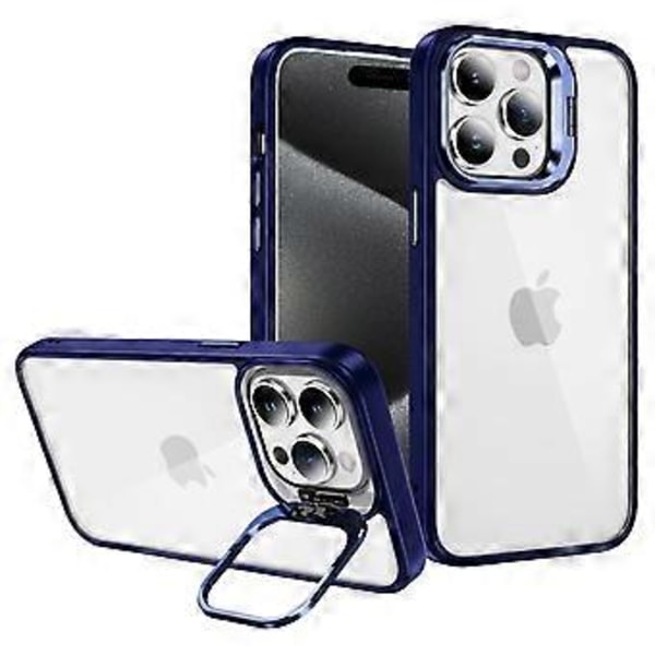 iPhone 14 Pro Skal med Linsram, Stativ, TPU+Akryl (Stil C)