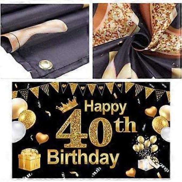 Fødselsdag Baggrundsbanner 50 års Fødselsdag Baggrund 180 * 121cm Stor Sort Guld Skilt Stof Fødselsdag Fotoboks Baggrund til Fødselsdagsfest Dekoration