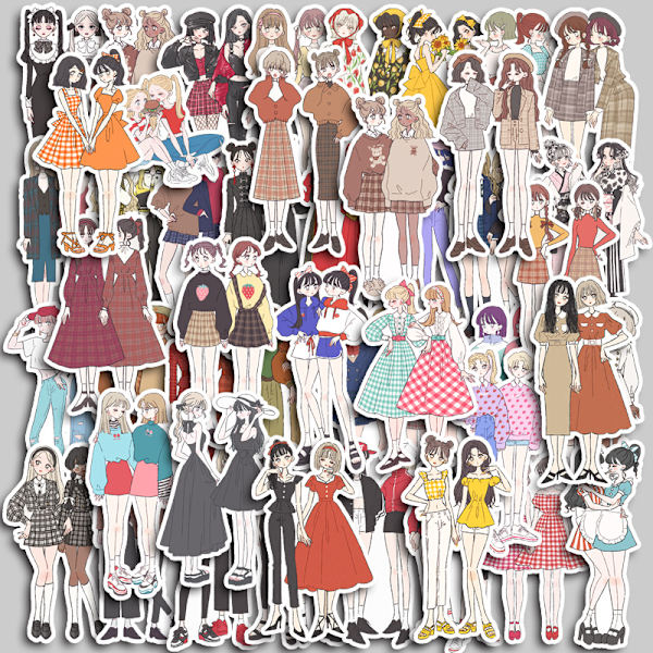 50 kappaletta tarroja Scrapbooking Trendikkäitä tarroja tytöille