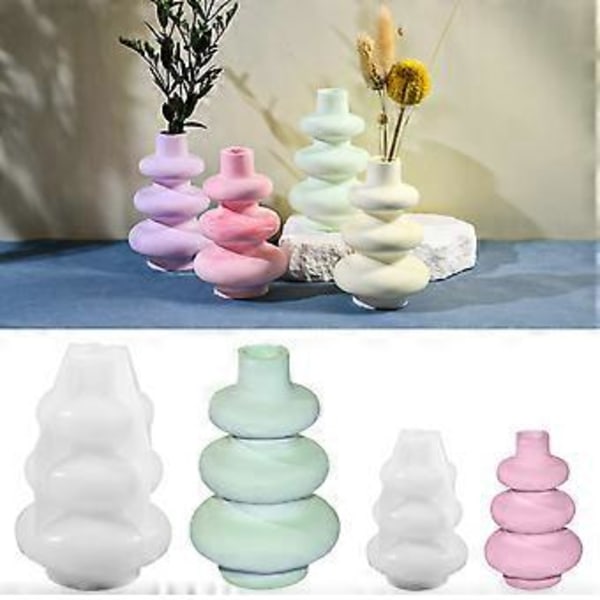 Blomstervase Form Silikone Betonform Rund Form Sukkulent Plantekasse Form Epoxy Resin Form Silikone Pen Holder Form S(S )