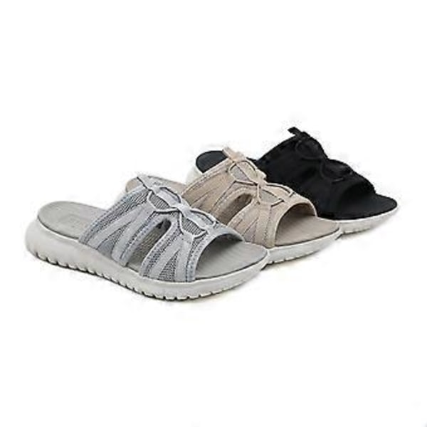 Sports MD Casual Sandaler for Dame Stor Størrelse Sommer Kilehæl Slippers (EU 40 Grå)