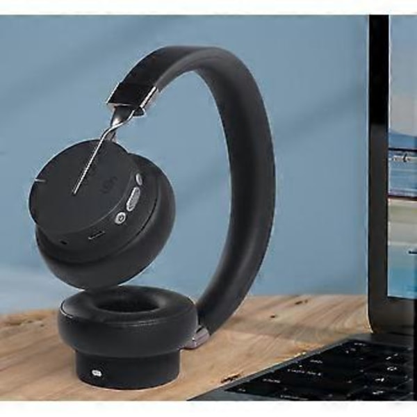Bluetooth trådlösa hörlurar med mikrofon, on-ear hörlurar för smartphone laptop (Svart)