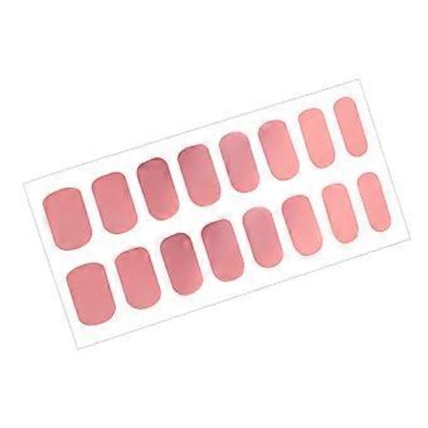 Nageldekaler Nagelstickers Enfärgad Enkel Användning Dekor DIY Hela Omslag Manikyr Tips Nagellacksremsor Nagelkonst för Hushåll (Ljus Rosrosa)