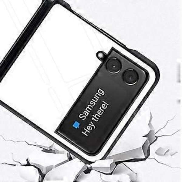 Liukuvärjätty suojakotelo Samsung Galaxy Z Flip 4:lle, kova PC-kehys + karkaistu lasinen suojakuori