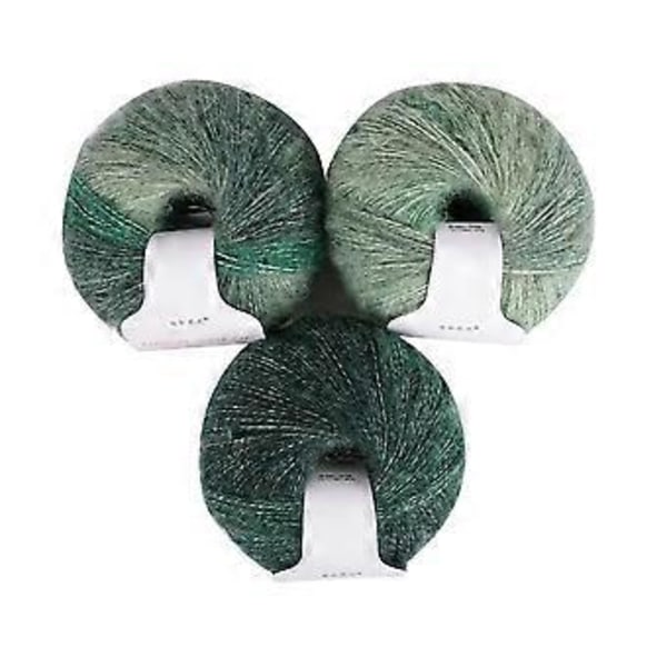 3 buntar flerfärgat fibermohair - Regnbåge mjuk varm ull, 30 gram lång angoraull för DIY-stickning och virkning (Set 5)