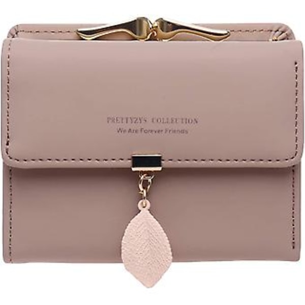 Liten Clutch-plånbok i Läder för Flickor och Kvinnor, Kortinnehavare (Z-lotus Rosa) Z-lotus Rosa -