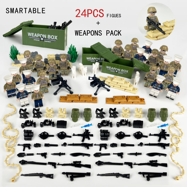 Militär SWAT Soldat Figur Leksak, Armé WW2 Byggstenar Access