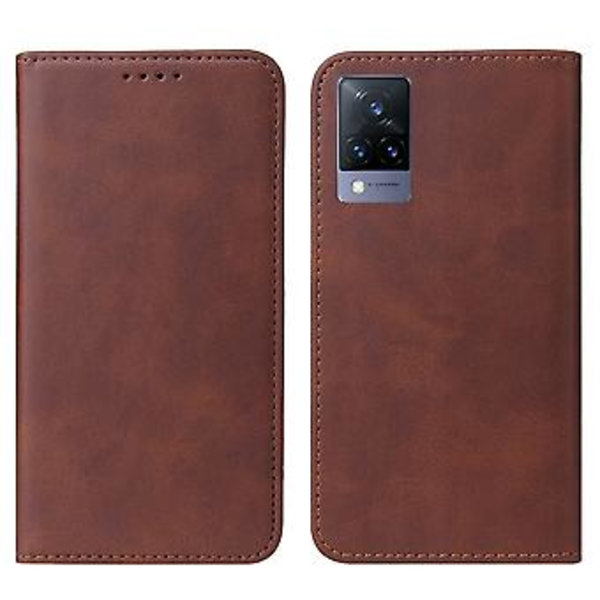 Nahkainen kotelo vivo V21 5G:lle (Ruskea)