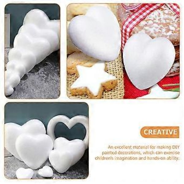 12 stk. Hjerteformede Skumkuler Hjertekuler Bryllup DIY Skumkuler Valentinsornamenter