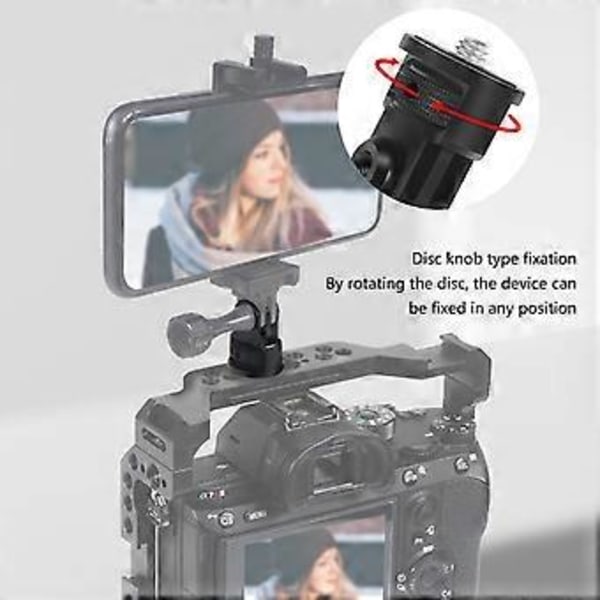 2023 Ny Tripod Adapter i Aluminium-Legering 360-graders Rotérbar 1/4\" Skrue Opgraderet (Sort rød)
