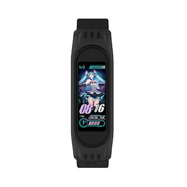 Xiaomi Mi Band 3 / 4 / 5:lle - Twill 8-muotoinen solki rannekkeeseen (Musta)