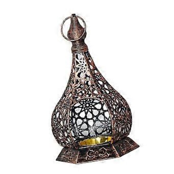 Metall Ljusstake Lykta Ljusstativ Dekorativa Lykt Hantverk, Ljusstake Centerpiece för Vardagsrum, Inomhus, Dekoration (Ren Koppar)