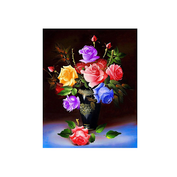 30x40 cm 5D DIY Diamantmaleri, Blomsterkombination