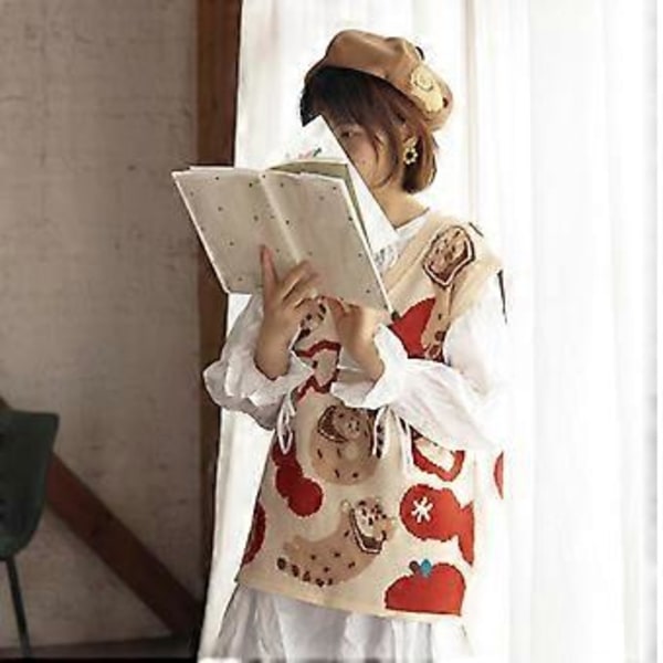 Elegant Målarmössa Klassisk Lolita Söt Katt Basker Visa Ansikte Liten Åttakantig Hatt för Vinter Daglig Användning Gatupromenader Khaki (Khaki)