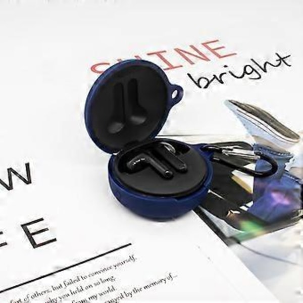 Silikon Skyddande Omslag Skal Anti-fall Hörlursfodral för L-G Tone Free FN7/FN6/FN5/FN4 Trådlösa Bluetooth-kompatibla Hörlurar Tillbehör (Svart)