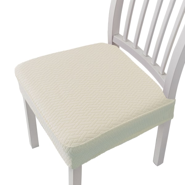Off white, T-formet, lang rutete jacquard stol putetrekk, sol