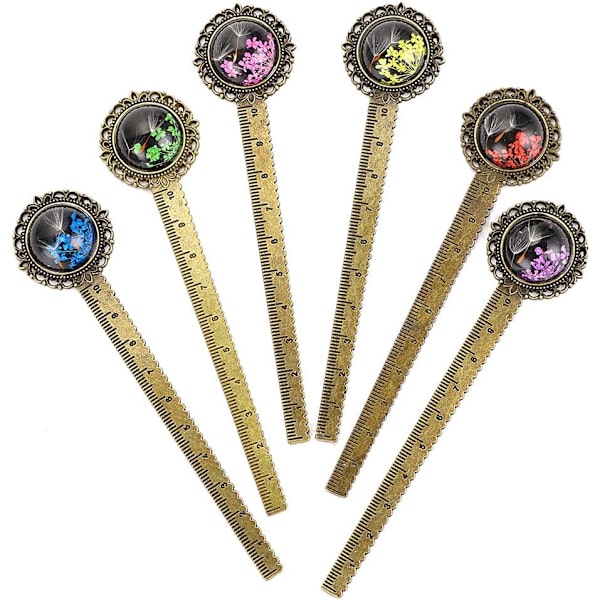 6 kappaletta metallimerkkiviivain pronssi kirjanmerkki retro kirjanmerkki