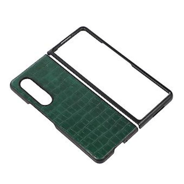 Krokodil-Texturerat PU-Läderfodral för Samsung Galaxy Z Fold4 (Grön)
