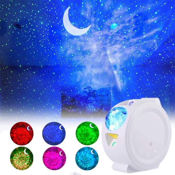 LED Stjerneprojektorlys, Galaxy Belysning, Måne Nebula Natlampe