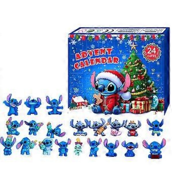 Disney Julkalender med dockor 2024 - 24 dagar med överraskningar, Lilo och Stitch figurer, modell, barnpresent