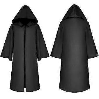 Halloween Kostume Grim Reaper Kappe Middelalder Kappe Voksen/barn #sort 12T(145-155)