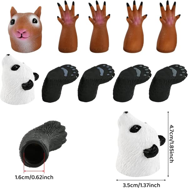 Barnens fingerdockor, fingerdocka, ekorrhålldocka leksaker, pandafingerdocka, djurdocka