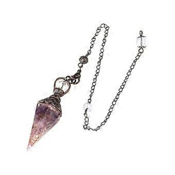 Kuusikulmainen Kristallipendeli Reiki-kaulakoru Energiaa Tasapainottavaan Meditaatioon Pinkki (Purppura Kultainen)