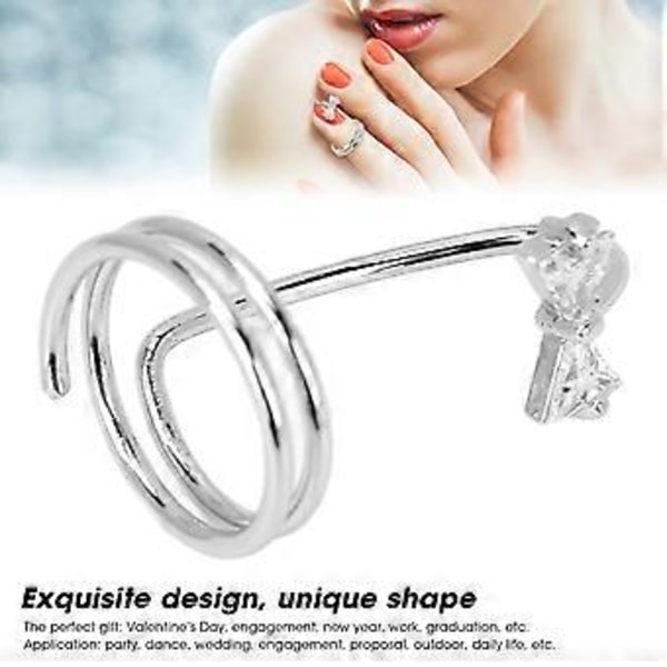 Fashionabel Fingernagelring Elektropläterad Koppar Manikyrring Nagelkonsttillbehör