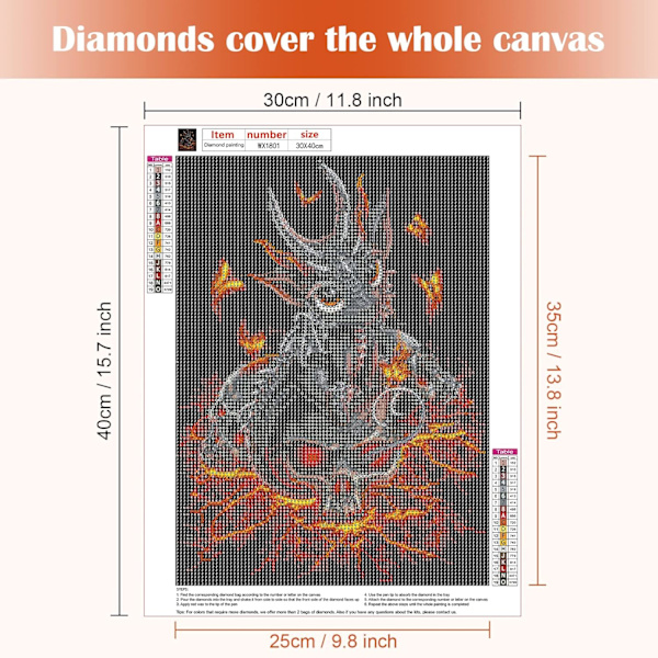 5D Diamantmaleri 30x40cm Drage N