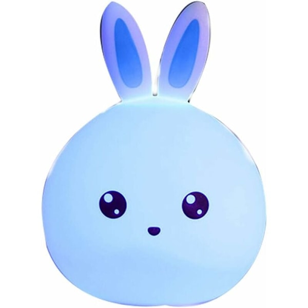 Kanin LED Natlampe Multifarvet Silikon Berøringslys Sensor USB