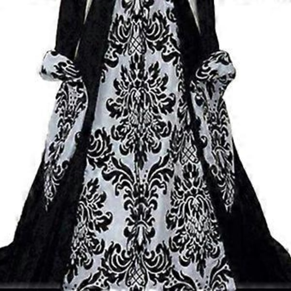 15% RABAT Dame Renaissance Middelalder Kostume Kjole Snøret Irsk Over Lange Kjoler Cosplay Retro Kjole (4XL Blå)