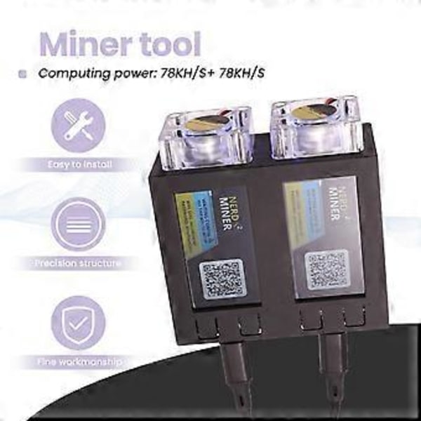 For NerdMiner V2 Miner 78KH/Sx2 Dubbelskärm BTC Solo Lotteri Miner Bitcoin Nerd Miner Lotteri Miner