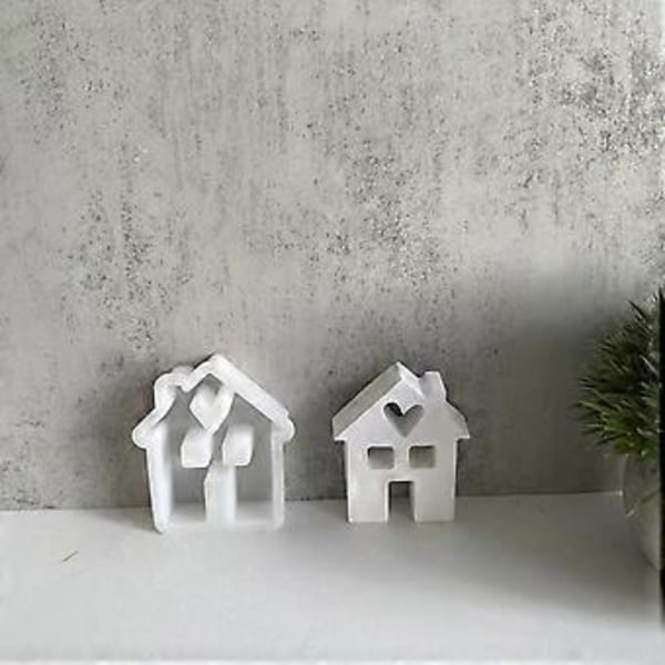 Husformad pysselform Fängslande kärlekshus ornament Silikonform för att skapa unika husfigurer L(L )