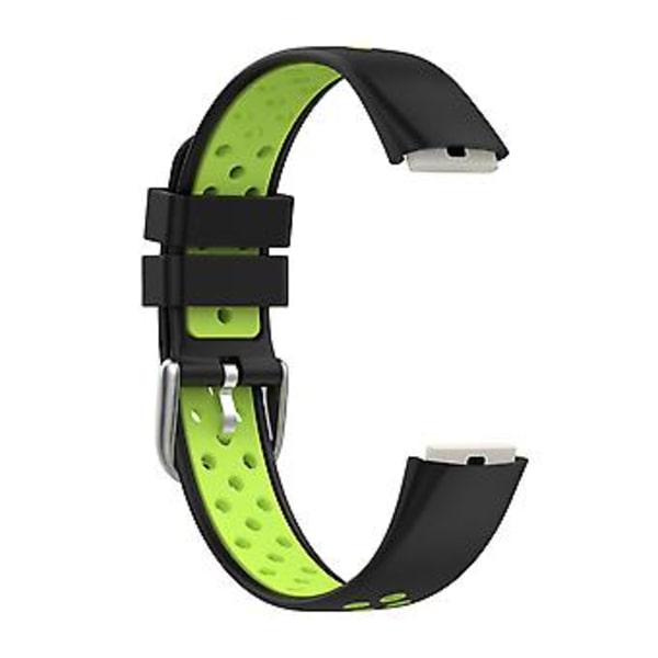 Til Fitbit Luxe Silikonrem (Sort Limegrøn)