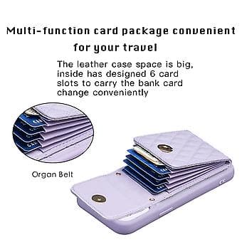 Lodret Wallet PU-etui til iPhone 15 Pro Max (Lilla)
