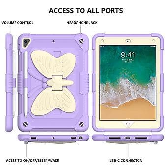 PC + Silikonetui til iPad 9.7 2018 & 2017 / Pro 9.7 tommer (Lyselilla)