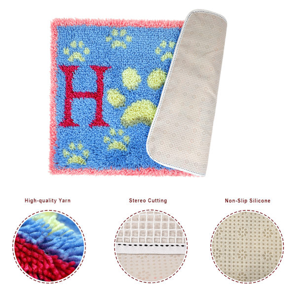 Latch Hook Rug Kit 62x42cm för DIY-hantverk, mattillverkning, nålkudde, heminredning för nybörjare